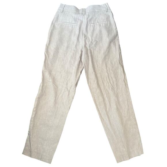 H&M Linen Blend Casual Straight Leg Old Money Basic Office Wear Women Pants - Picture 2 of 10